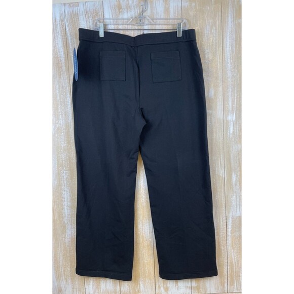 NWT Relaxed by Charter Club Black Yoga Pants Cropped w/pockets Size Petite Large - Picture 4 of 11